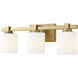 None 3 Light 22 inch Vintage Brass Bathroom Vanity Light Wall Light
